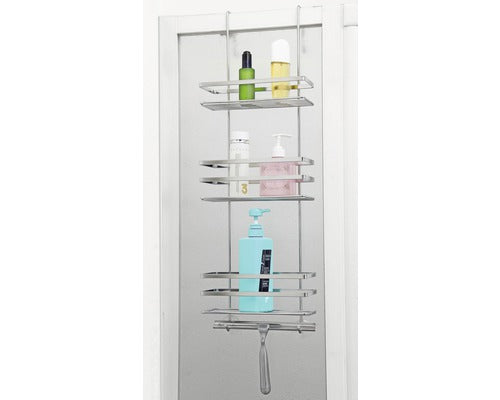 Shower shelf chrome for hanging on a door or shower partition