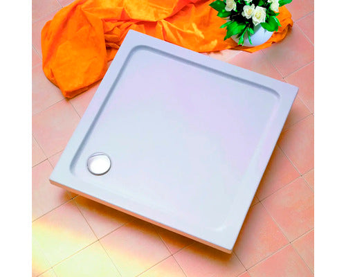 Shower tray 80 x 80 x 3 cm white glossy smooth 900701