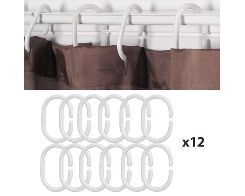 Plastic rings for shower curtain white