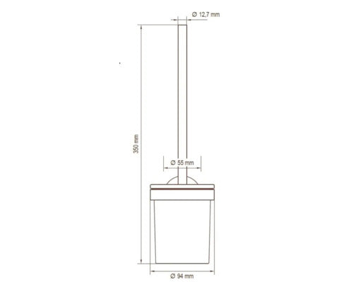 Toilet brush set chrome