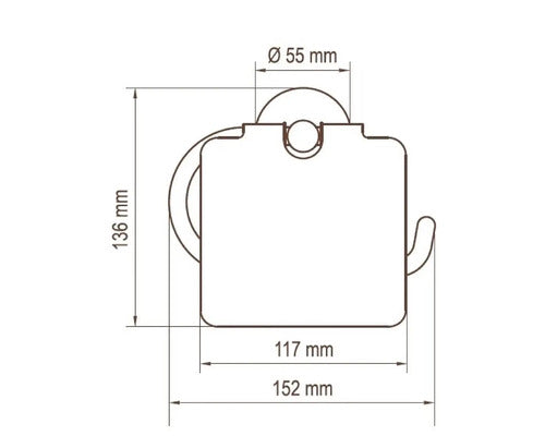 Toilet paper holder with lid black