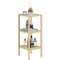 Bathroom Shelf, 3-Tier Bamboo Standing Shelf with Foot Pad, for Bathroom, Living Room, Kitchen, 33 x 31 x 78 cm, Natural Wood
