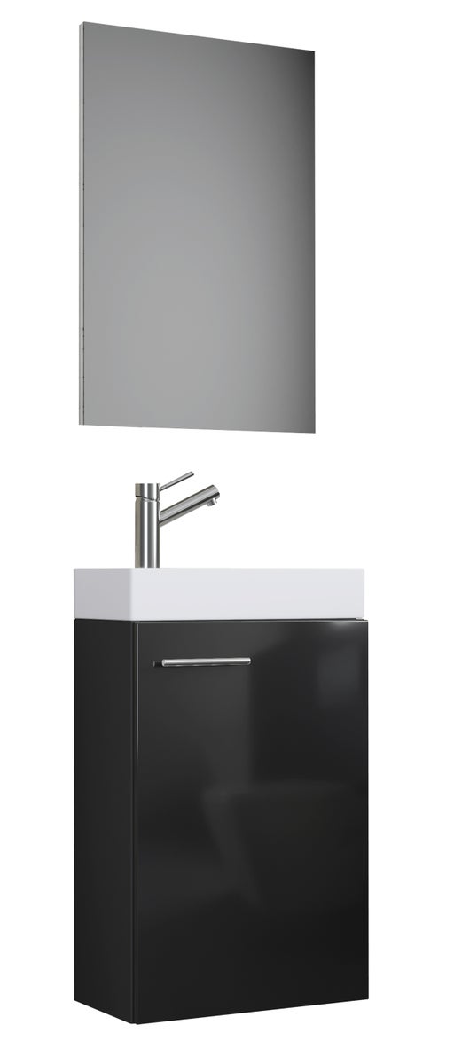 3-piece guest toilet washbasin vanity unit  mirror