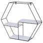 wall shelf hexagonal HxWxD 43x49x11cm 3 shelves metal solid wood industrial white hanging shelf floating shelf