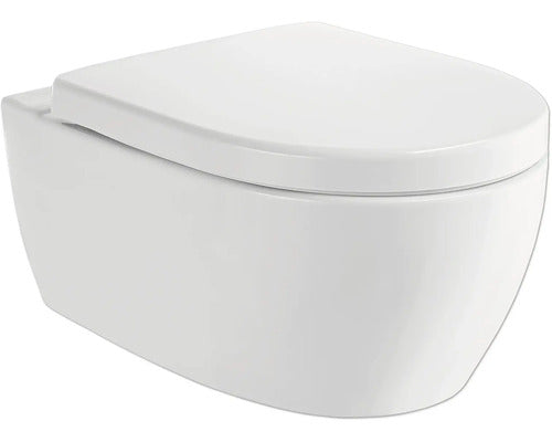 Wandclosetset iCon diepspoel zonder rand, glanzend wit, met geluidsisolatieset en wc-zitting met automatische neerlaatfunctie en QuickRelease (gemakkelijk afneembaar) CG05040000