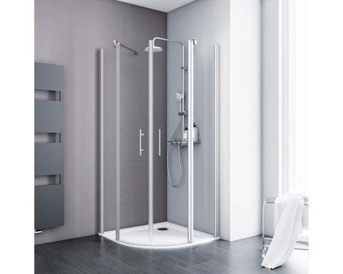 Ronde douche met draaideur Alexa Style 2.0 ExpressPlus 80 x 80 cm Radius 550 Profiel aluminium Helder glas vuilafstotende glascoating