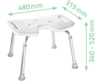 bad- en douchekruk Sam met hygiëne-uitsparing wit in hoogte verstelbaar