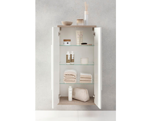 Stanford midi cabinet, high-gloss white, 106 x 50.5 x 32 cm