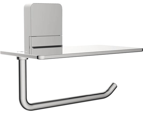 toiletrolhouder Ovaro met plankje magnetisch verchroomd zonder montageplaat