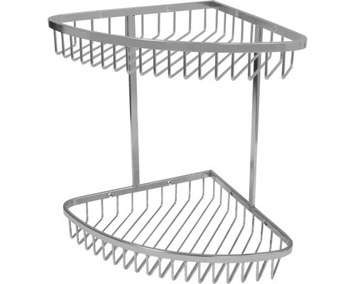 Hoekdouchemand roestvrij staal 2-laags