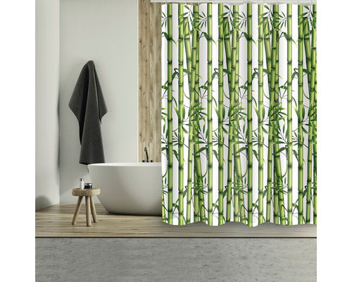 Douchegordijn Bambou textiel 180 x 200 cm groen