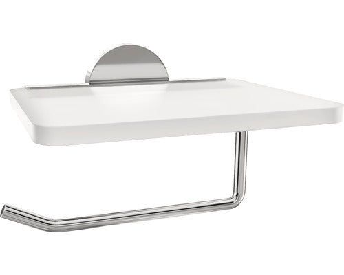 toiletrolhouder met plankje chroom glans