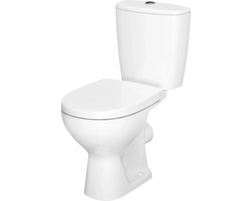 Producteigenschappen van het witte, randloze wandclosetset TWO met toiletzitting.