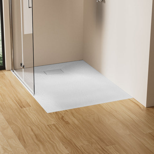 Douchebak 120 x 90 cm, vlak, rechthoekig, antislip, snijdbaar SMC douchebak, wit