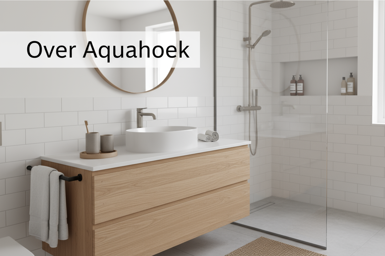 Make image to write about us "Over Aquahoek
Bij Aquahoek vind je stijlvolle en functionele badkameraccessoires in heel Nederland. Ontdek kwaliteit en design die jouw badkamer omtoveren tot een moderne, comfortabele ruimte." Section 